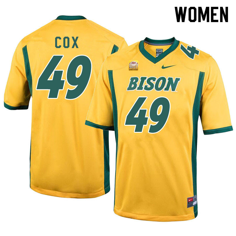 Women #49 Jasir Cox North Dakota State Bison College Football Jerseys Sale-Yellow